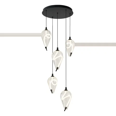 Підвісна LED-люстра Levistella 788P10076R-5 BK+CL, 30 Вт (висота до 2700 мм)