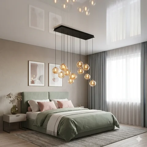 LED люстра каскадна Levistella 999150F-11 AB+AM модерн 22 Вт на 11 плафонів