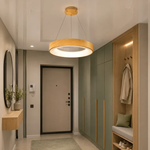 Подвесная LED-люстра Levistella 781P2291 (600) LWD светлое дерево, 90W с пультом