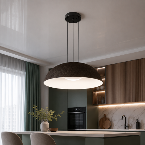 Сучасна підвісна LED-люстра Levistella 781PL3953 (600) BK+WH чорна 46W