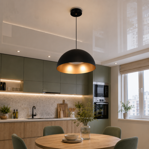 Стильна підвісна LED-люстра Levistella 781PL3956 (400) BK+GD чорна із золотом 42W