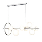 Підвісна люстра Levistella 918LP267-7 SL+WH срібло, 7 ламп G9 з LED-підсвіткою Підвісна люстра Levistella 918LP267-7 SL+WH срібло, 7 ламп G9 з LED-підсвіткою