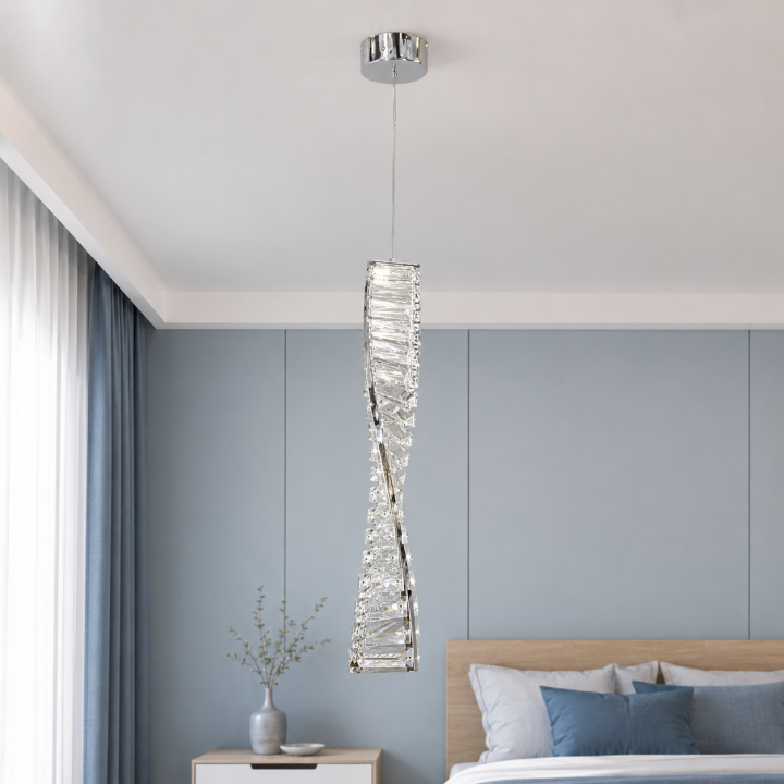 Вертикальна підвісна LED люстра зі скляними елементами MD230107/50CH Artlight у хромі Вертикальна підвісна LED люстра зі скляними елементами MD230107/50CH Artlight у хромі