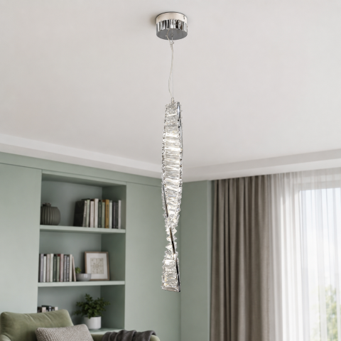 Довгий спіральний LED підвіс із прозорим склом MD230107/70CH Artlight для сучасного інтер'єру