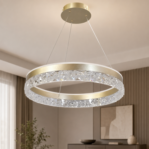Світлодіодна люстра підвісна Artlight MD230327GD в кольорі золотий сатин, 53W