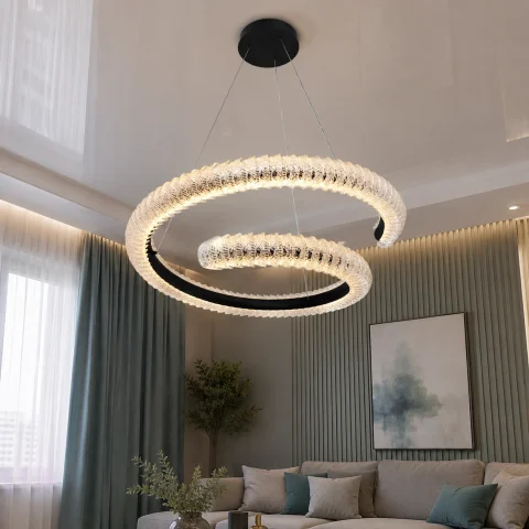 Современная подвесная LED люстра Diasha MD2509/800BK черная кольцевая 80 см с пультом Современная подвесная LED люстра Diasha MD2509/800BK черная кольцевая 80 см с пультом