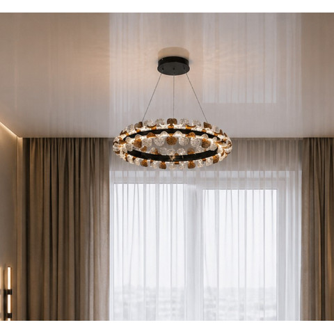 Сучасна підвісна LED люстра Diasha MD2511/600BK чорна 86W з пультом