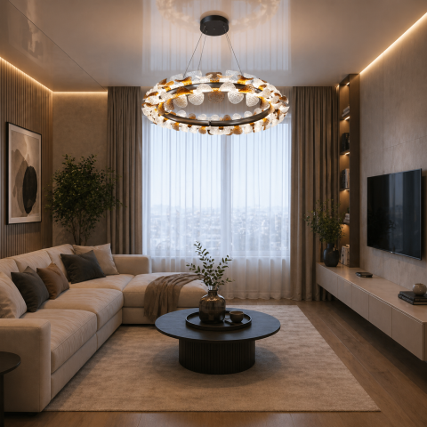 Сучасна підвісна LED люстра Diasha MD2511/600CG графіт 85W з пультом до 20 м2