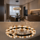 Сучасна підвісна LED люстра Diasha MD2511/600CG графіт 85W з пультом до 20 м2
