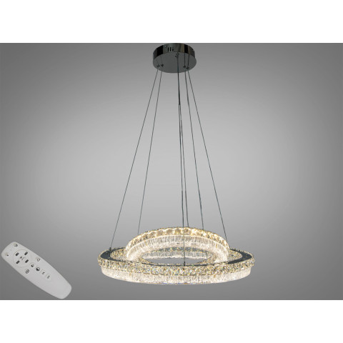 Підвісна LED-люстра Diasha MD6027/600+400HR для вітальні, спальні та кухні, 152 W, пульт, 61 см, 13-20m2