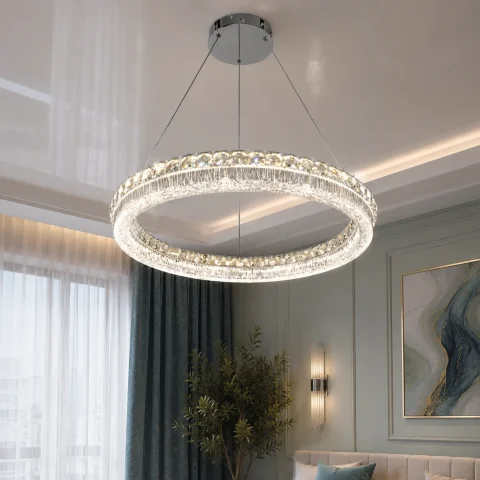 Підвісна LED-люстра Diasha MD6027/600HR, 95 W, 61 см, 10–18 м² Підвісна LED-люстра Diasha MD6027/600HR, 95 W, 61 см, 10–18 м²