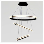 Велика триярусна LED люстра MD78099/80+60+40BK Artlight із чорними кільцями Велика триярусна LED люстра MD78099/80+60+40BK Artlight із чорними кільцями