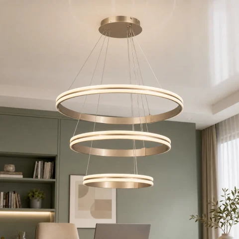 Підвісна люстра з трьох LED-кілець MD78099/80+60+40CF Artlight Підвісна люстра з трьох LED-кілець MD78099/80+60+40CF Artlight