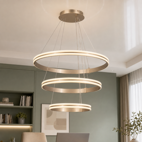 Підвісна люстра із трьох LED кілець MD78099/80+60+40CF Artlight Підвісна люстра із трьох LED кілець MD78099/80+60+40CF Artlight