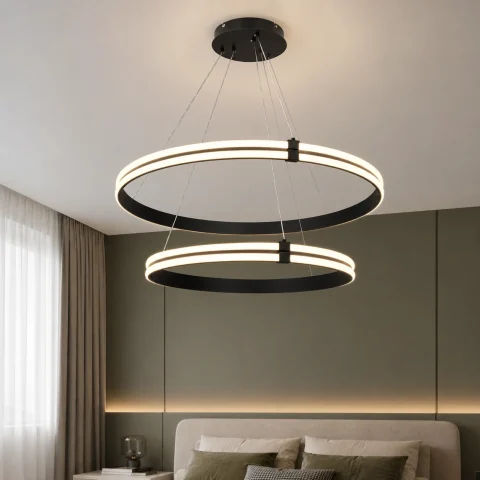 Чорна двоярусна LED люстра MD78099/80+60BK Artlight, 184 Вт