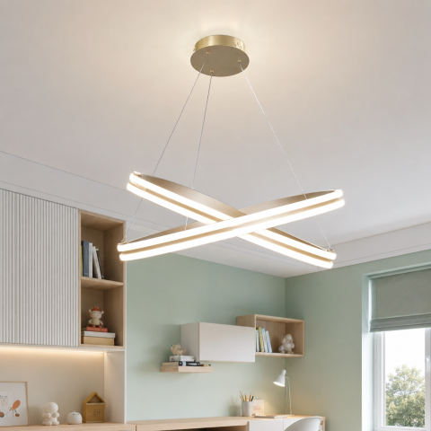 Дизайнерська LED люстра MD78099/80+60CF Artlight з кільцями, що перетинаються.