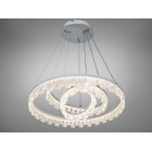 Стильная подвесная LED-люстра для зала Diasha MD78201/600+400+200WH, біла, 105W, Ø60 см, 3 кільця