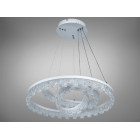 Стильная подвесная LED-люстра для зала Diasha MD78201/600+400+200WH, біла, 105W, Ø60 см, 3 кільця