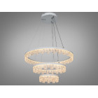Стильная подвесная LED-люстра для зала Diasha MD78201/600+400+200WH, біла, 105W, Ø60 см, 3 кільця