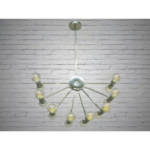 Люстра стельова LED Diasha MTL-16CR Loft, 16 ламп E27, висота 93 см, сучасний стиль для вітальні
