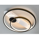 Стельова LED-люстра Diasha MX2247/2WH+BK, подвійне кільце, 64 W, Ø46 см