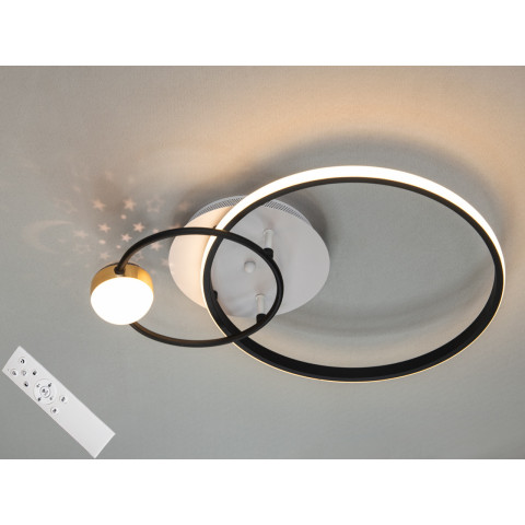 Люстра стельова LED Diasha MX2986-2A WH+BK, 35Вт, білий+чорний, діаметр 39 см, для коридору, спальні, кухні