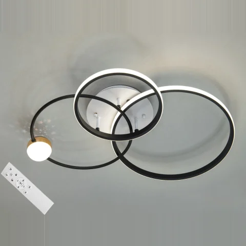 Стельова люстра LED Diasha MX2987-3L Rings WH+BK, 55W, 3025 lm, IP20