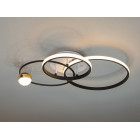 Стельова люстра LED Diasha MX2987-3L WH+BK Rings, 55W, біло-чорний, сучасний стиль для коридору, спальні, вітальні