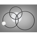 Стельова люстра LED Diasha MX2987-3L WH+BK Rings, 55W, біло-чорний, сучасний стиль для коридору, спальні, вітальні