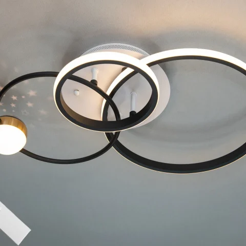 Люстра стельова LED Diasha MX2987-3S WH+BK, 45 Вт, білий+чорний