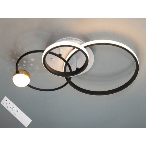 Люстра стельова LED Diasha MX2987-3S WH+BK, 45Вт, білий+чорний, сучасний стиль для вітальні, спальні, коридору