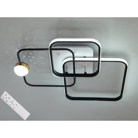 Світлодіодна стельова люстра Diasha MX2988-3L WH+BK, 60W, чорна+біла, сучасний стиль для коридору, вітальні, спальні, кухні