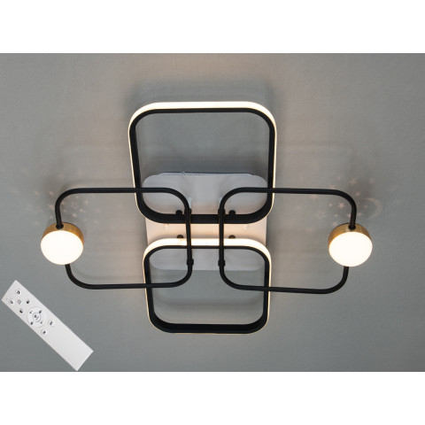 Люстра стельова LED Diasha MX2990-2+2A WH+BK, 55W, біло-чорна, сучасний стиль для коридору, спальні, кухні, кафе