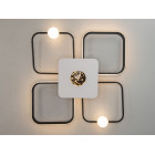 Люстра стельова LED Diasha MX2990-2+2B WH+BK, 55W, чорна+біла, сучасний стиль для вітальні, спальні, кухні, 60 см