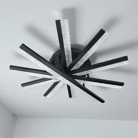 LED-люстра Diasha MX3068/5BK, 70W, 5 світлових планок, 3 кольори світла, Ø61 см, настінний вимикач