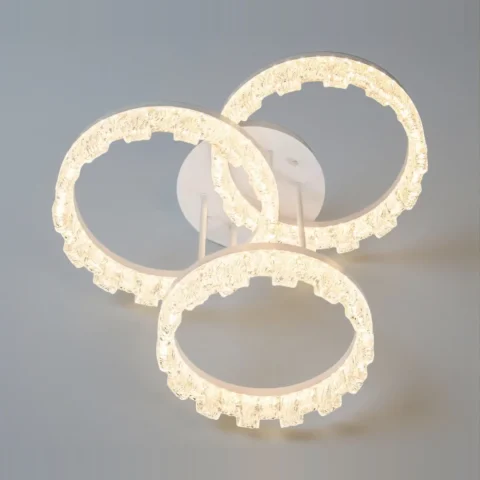 Стельова LED-люстра Diasha MX78204/3WH 90W, три кільця, 3 режими, 52 см