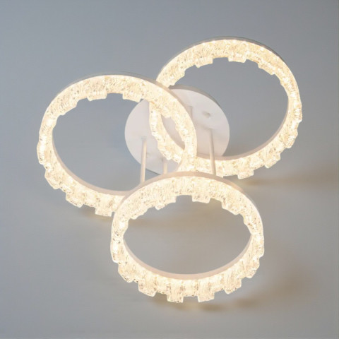 Сучасна стельова LED-люстра Diasha MX78204/3WH 90W, три кільця, 3 режими світла, 52 см