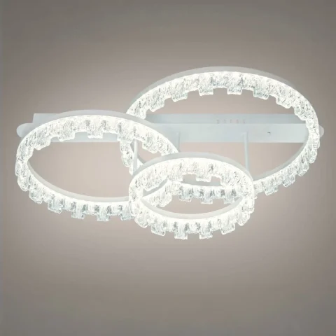 Стельова декоративна LED-люстра Diasha MX78205/500+400+300WH, трійні акрилові кільця, 103W