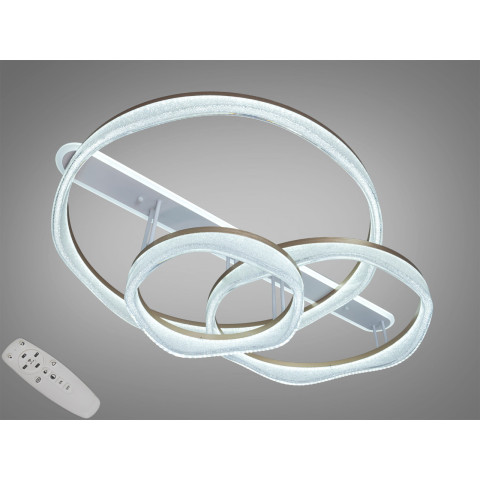 Стельова LED люстра Diasha MX86672/400+800+600CG шампань 170W 3 кільця з пультом