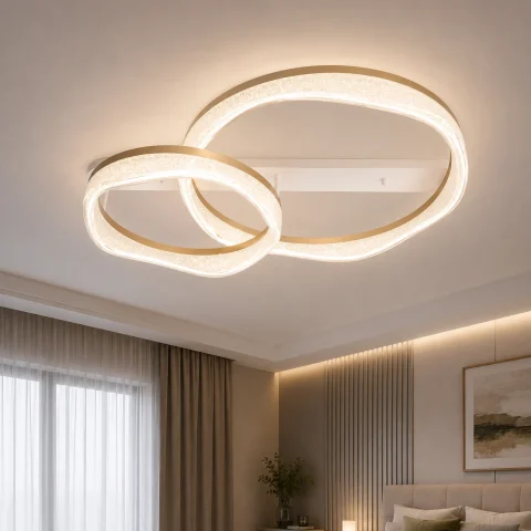 Стельова LED люстра Diasha MX86672/600+400CG шампань 105 Вт з пультом