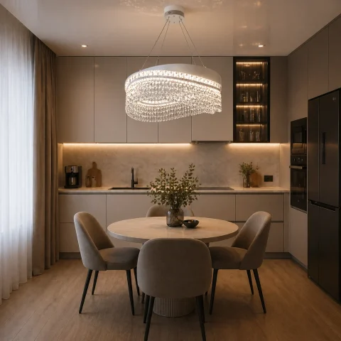 Элегантная подвесная LED люстра Diasha P7027/D500WH белая 58 Вт