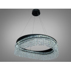 Підвісна LED люстра Diasha P7027/D600BK чорна 68W кришталь Підвісна LED люстра Diasha P7027/D600BK чорна 68W кришталь