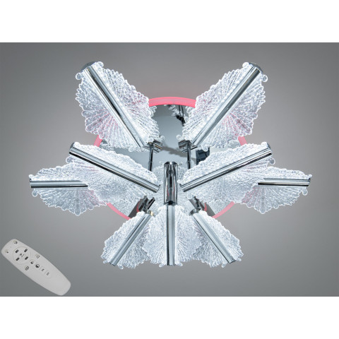 Стельова LED-люстра Diasha S25106/6+3HR LED 3color для вітальні, спальні та кухні, димер, пульт, 95 W, 66 см, 14-22m2