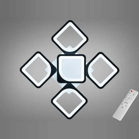 Потолочная люстра LED Diasha S8060/4+1BK, 70W, черная, с диммером и ИК пультом Потолочная люстра LED Diasha S8060/4+1BK, 70W, черная, с диммером и ИК пультом