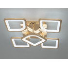 Стельова LED-люстра Diasha S8060/4+1G з пультом, золота, 72W, 3960 lm, квадратні акрилові плафони 42×42 см