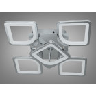 Стельова LED-люстра Diasha S8060/4+1HR з пультом і димером, хром, 70W, 3850 lm, квадратні акрилові плафони 44×44 см Стельова LED-люстра Diasha S8060/4+1HR з пультом і димером, хром, 70W, 3850 lm, квадратні акрилові плафони 44×44 см