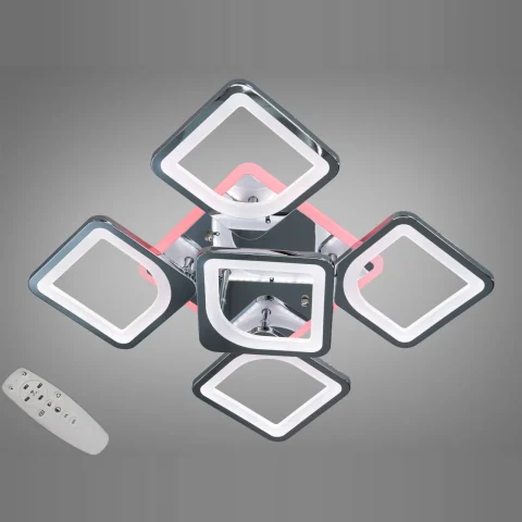 Люстра стельова LED Diasha S8060/4+1HR, 85 Вт, 3200–6500 K, хром