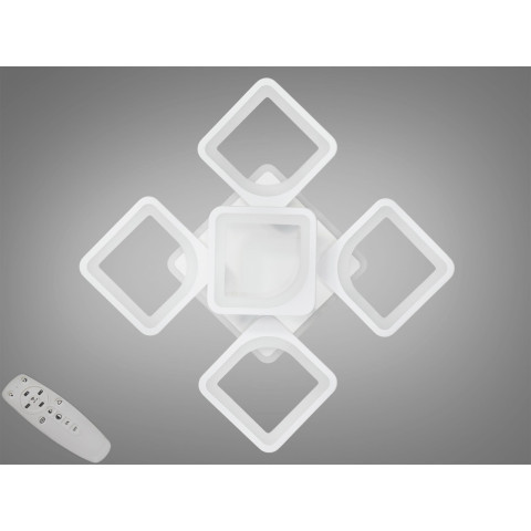 Люстра стельова LED Diasha S8060/4+1WH, 85W, 3200K-6500K, білий метал, сучасний стиль для дому