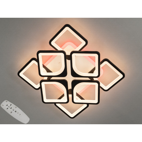 Стельовий світильник LED Diasha S8060/4+4BK, 130W, 3200K-6000K, чорний метал, сучасний стиль з пультом