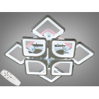 Стельова LED-люстра Diasha S8060/4+4HR 3color з пультом і димером, хром, 130W, 7150 lm, квадратні акрилові плафони 49×49 см Стельова LED-люстра Diasha S8060/4+4HR 3color з пультом і димером, хром, 130W, 7150 lm, квадратні акрилові плафони 49×49 см